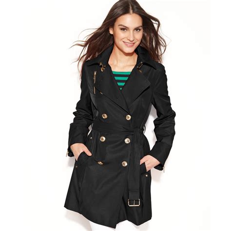 michael michael kors double breasted trench coat 